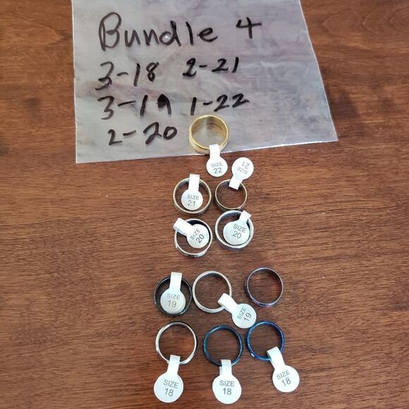 RINGS lot 11 nwt stainless steel rings various patterns and colors 18-22 - Picture 2 of 4